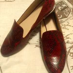 Red Snake Loafers